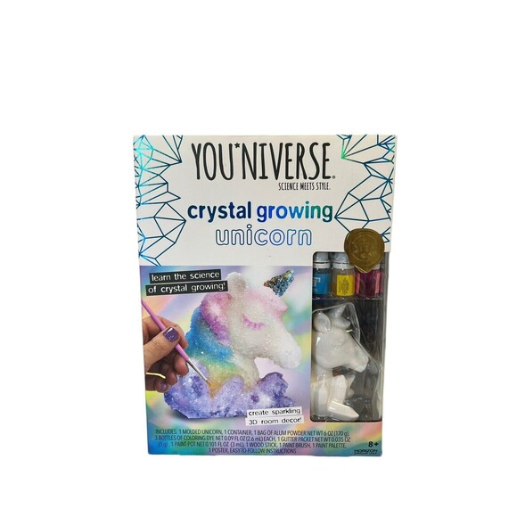 YouNiverse Crystal Growing Unicorn Sparkling 3D Sculpture Kit, 8+ NEW! NIB - Picture 2 of 7